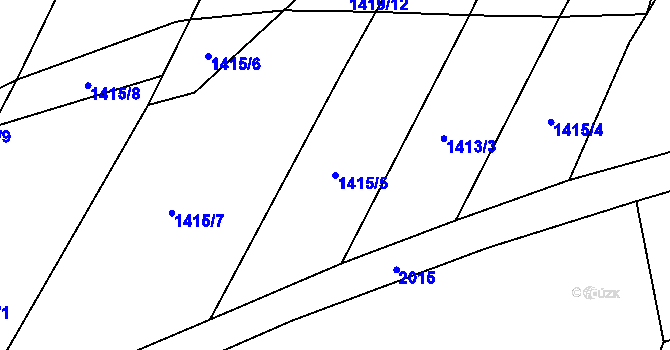 Parcela st. 1415/5 v KÚ Moravice, Katastrální mapa