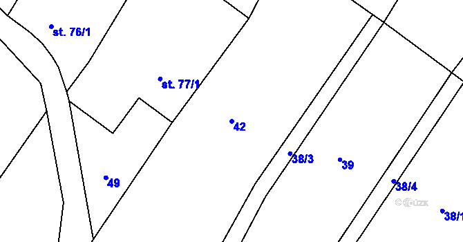 Parcela st. 42 v KÚ Moravice, Katastrální mapa