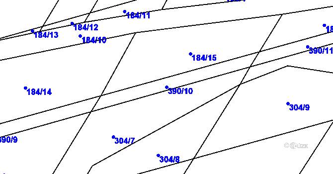 Parcela st. 390/10 v KÚ Moravice, Katastrální mapa