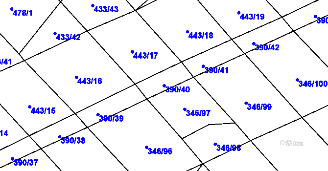 Parcela st. 390/40 v KÚ Moravice, Katastrální mapa