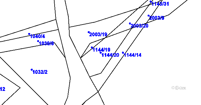 Parcela st. 1144/20 v KÚ Moravice, Katastrální mapa