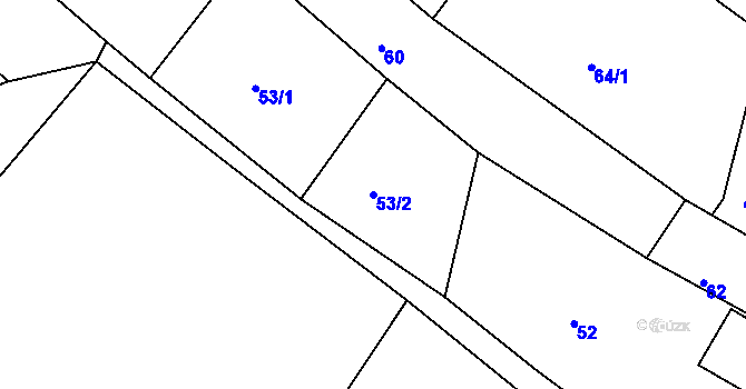 Parcela st. 53/2 v KÚ Moravice, Katastrální mapa