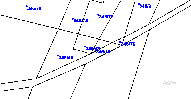 Parcela st. 346/10 v KÚ Moravice, Katastrální mapa