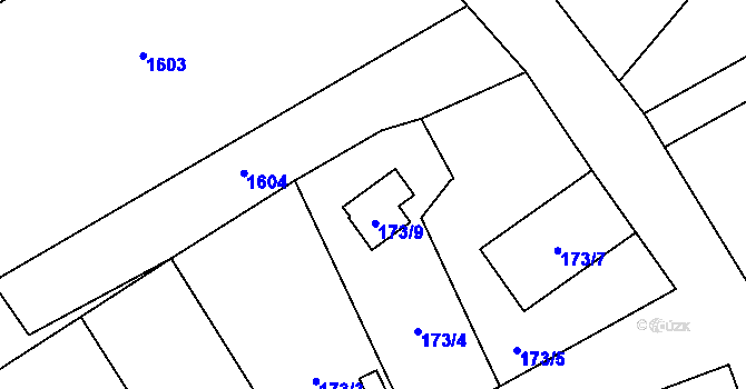 Parcela st. 181/4 v KÚ Moravičany, Katastrální mapa