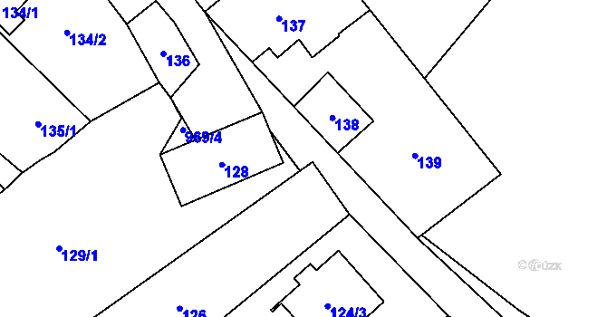 Parcela st. 129/2 v KÚ Moravičany, Katastrální mapa