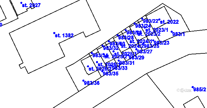 Parcela st. 2025/2 v KÚ Morávka, Katastrální mapa