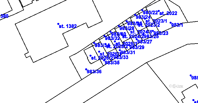 Parcela st. 2026/1 v KÚ Morávka, Katastrální mapa