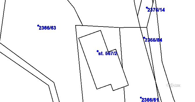 Parcela st. 567/2 v KÚ Morávka, Katastrální mapa