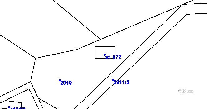 Parcela st. 672 v KÚ Morávka, Katastrální mapa