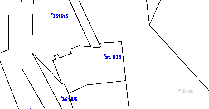 Parcela st. 836 v KÚ Morávka, Katastrální mapa
