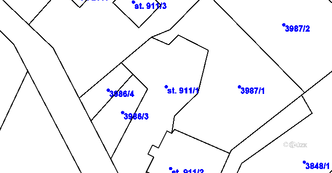 Parcela st. 911/1 v KÚ Morávka, Katastrální mapa