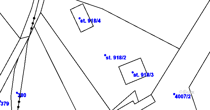 Parcela st. 918/2 v KÚ Morávka, Katastrální mapa