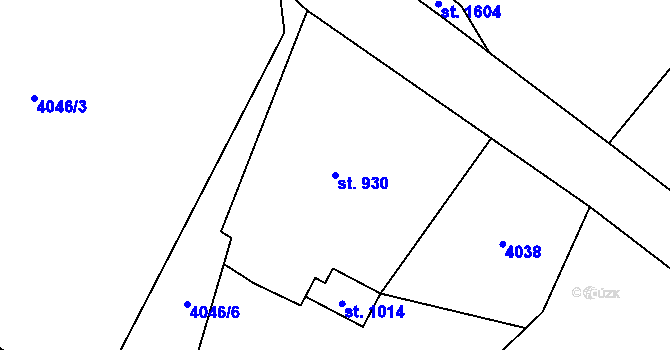 Parcela st. 930 v KÚ Morávka, Katastrální mapa