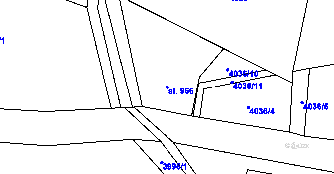 Parcela st. 966 v KÚ Morávka, Katastrální mapa
