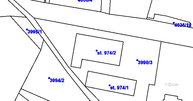 Parcela st. 974/2 v KÚ Morávka, Katastrální mapa