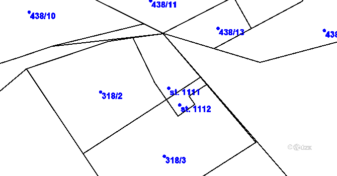 Parcela st. 1111 v KÚ Morávka, Katastrální mapa