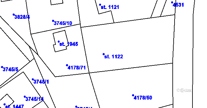 Parcela st. 1122 v KÚ Morávka, Katastrální mapa