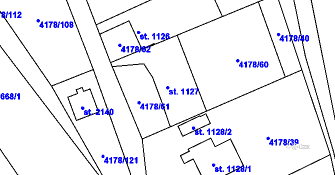 Parcela st. 1127 v KÚ Morávka, Katastrální mapa