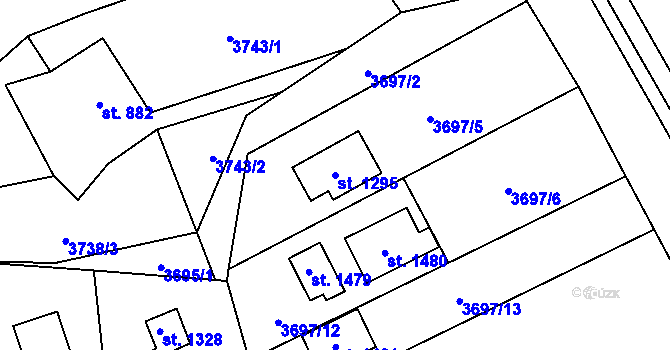 Parcela st. 1295 v KÚ Morávka, Katastrální mapa