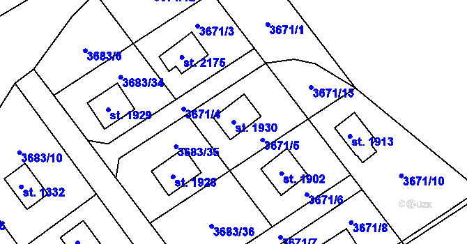 Parcela st. 1930 v KÚ Morávka, Katastrální mapa