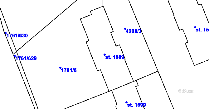 Parcela st. 1989 v KÚ Morávka, Katastrální mapa