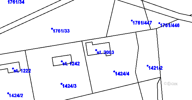 Parcela st. 2003 v KÚ Morávka, Katastrální mapa
