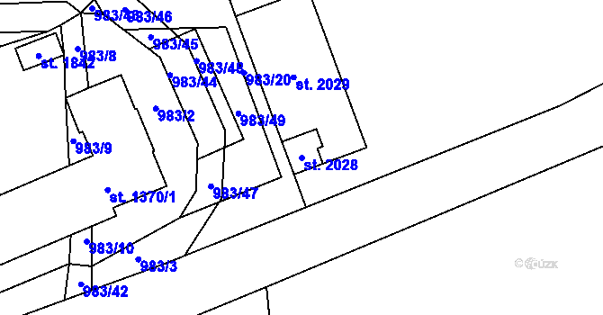 Parcela st. 2028 v KÚ Morávka, Katastrální mapa