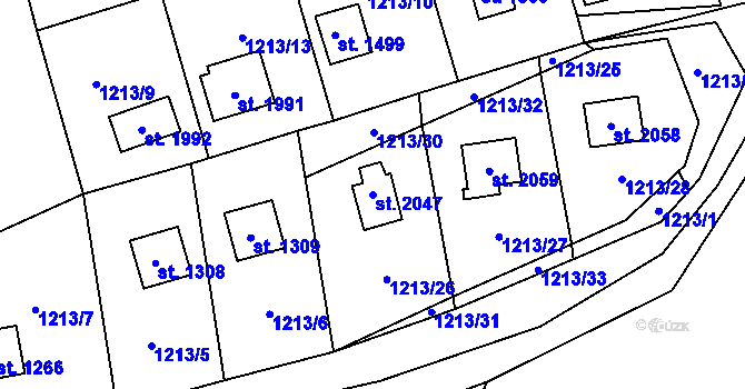 Parcela st. 2047 v KÚ Morávka, Katastrální mapa