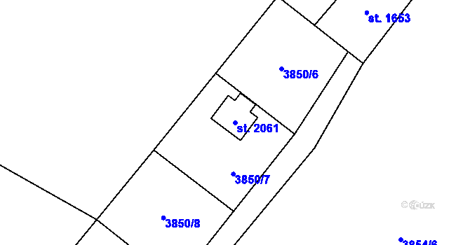 Parcela st. 2061 v KÚ Morávka, Katastrální mapa