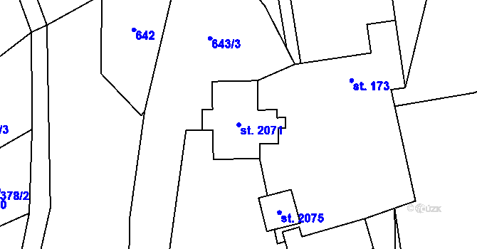 Parcela st. 2071 v KÚ Morávka, Katastrální mapa