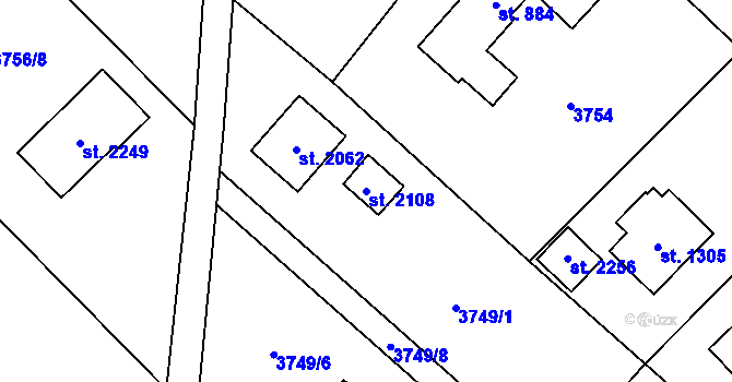 Parcela st. 2108 v KÚ Morávka, Katastrální mapa