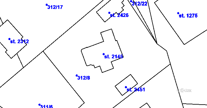 Parcela st. 2145 v KÚ Morávka, Katastrální mapa