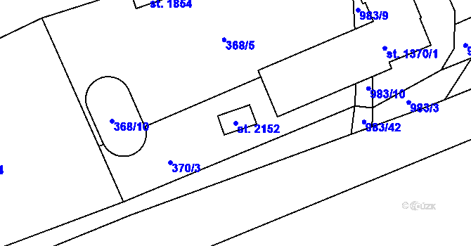 Parcela st. 2152 v KÚ Morávka, Katastrální mapa