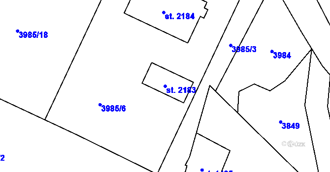 Parcela st. 2183 v KÚ Morávka, Katastrální mapa