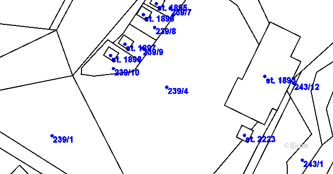 Parcela st. 239/4 v KÚ Morávka, Katastrální mapa