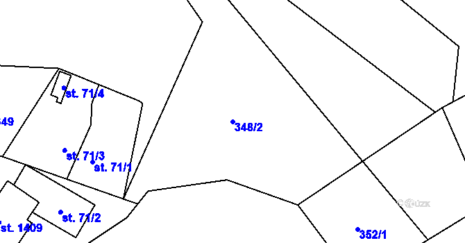 Parcela st. 348/2 v KÚ Morávka, Katastrální mapa