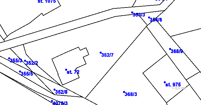 Parcela st. 352/7 v KÚ Morávka, Katastrální mapa