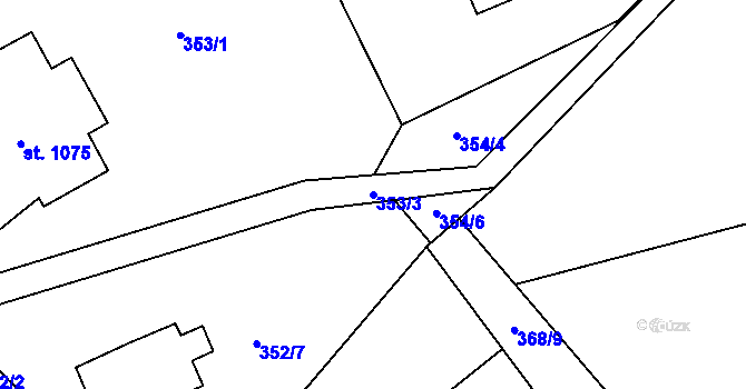 Parcela st. 353/3 v KÚ Morávka, Katastrální mapa