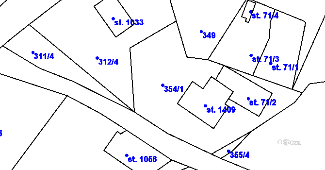 Parcela st. 354/1 v KÚ Morávka, Katastrální mapa