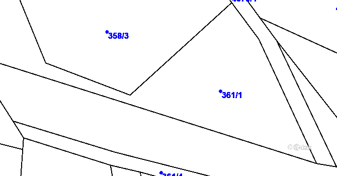 Parcela st. 361/1 v KÚ Morávka, Katastrální mapa