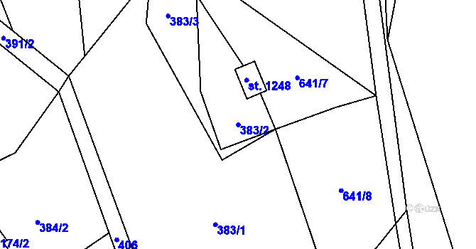 Parcela st. 383/2 v KÚ Morávka, Katastrální mapa