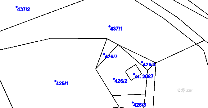 Parcela st. 426/7 v KÚ Morávka, Katastrální mapa