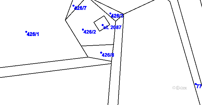 Parcela st. 426/8 v KÚ Morávka, Katastrální mapa
