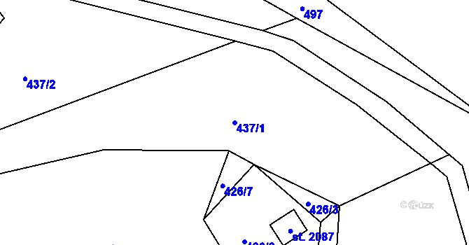 Parcela st. 437/1 v KÚ Morávka, Katastrální mapa