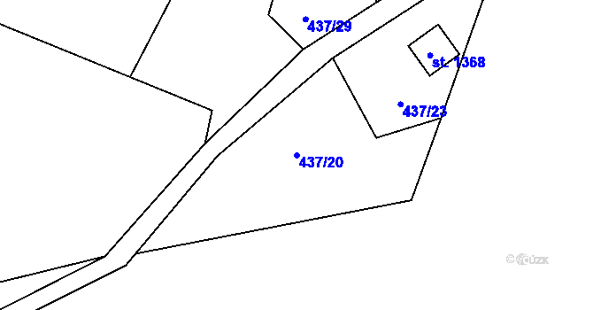 Parcela st. 437/20 v KÚ Morávka, Katastrální mapa