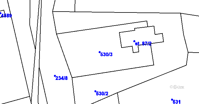 Parcela st. 530/3 v KÚ Morávka, Katastrální mapa
