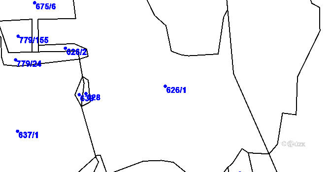 Parcela st. 626/1 v KÚ Morávka, Katastrální mapa