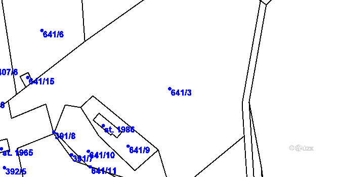Parcela st. 641/3 v KÚ Morávka, Katastrální mapa