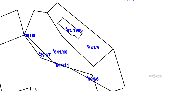 Parcela st. 641/9 v KÚ Morávka, Katastrální mapa