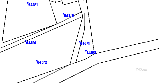 Parcela st. 646/1 v KÚ Morávka, Katastrální mapa